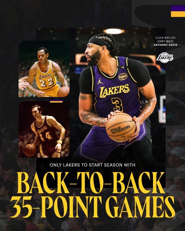 球探体育即时比分比分-开季连续35+比肩传奇 浓眉终于成为湖人大当家！